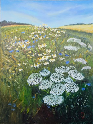 Łąka, olej na płótnie, 60x80cm