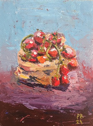 pomidorki (olej na papierze, 18x24cm)