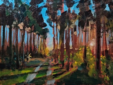 Leśna ścieżka (olej na płótnie, 30x40cm)